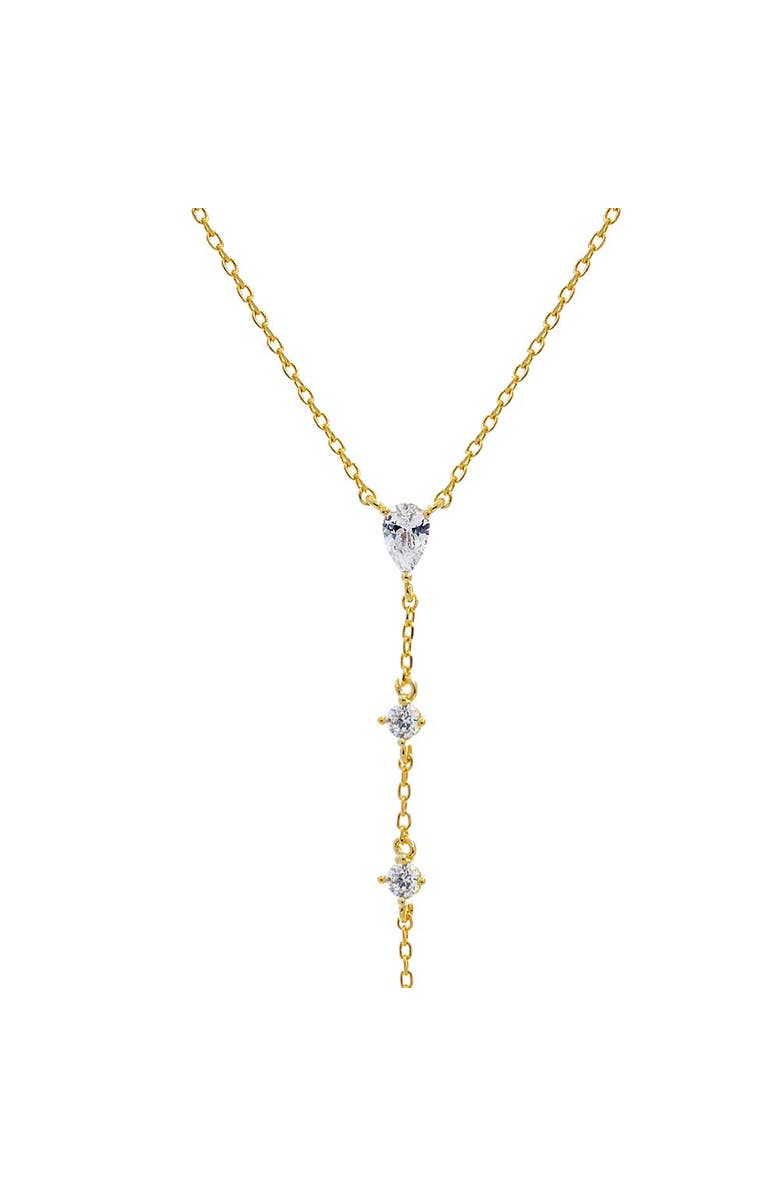BY ADINA EDEN Teardrop CZ Lariat Necklace, Main, color, Gold