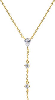 BY ADINA EDEN Teardrop CZ Lariat Necklace