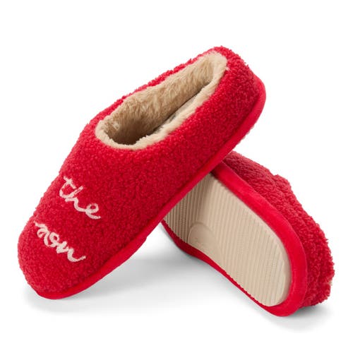 Dearfoams Holiday Novelty Clog Slipper In Red