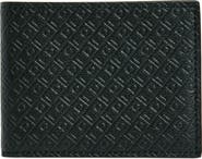 FERRAGAMO Mini Gancio Embossed Leather Bifold Wallet