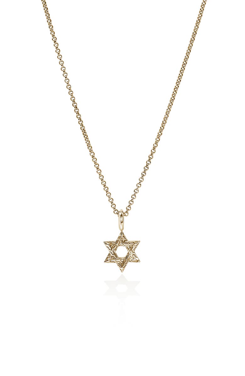John Hardy JH Essentials Star of David Pendant Necklace, Main, color, Gold