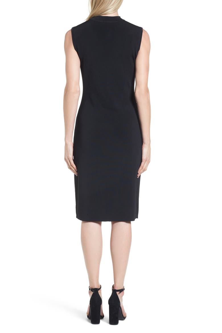 Sleeveless Mock Neck Knit Dress, Alternate, color, BLACK
