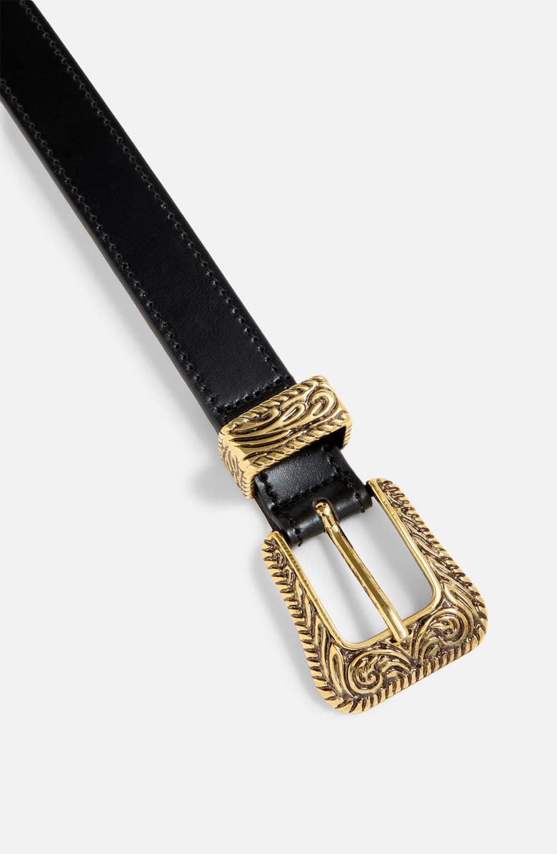 AUREUM No. 15 Leather Belt, Alternate, color, Black/ Gold