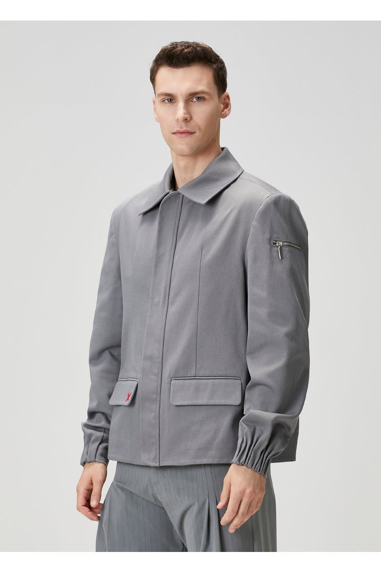 Pure Cotton Puffer Gabardine Jacket, Alternate, color, Grey