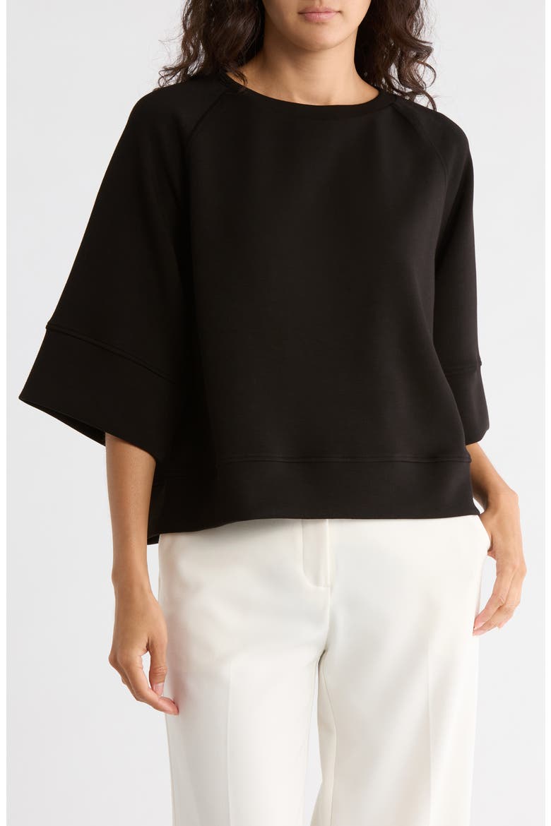 Scuba Knit Sweatshirt, Main, color, BLACK