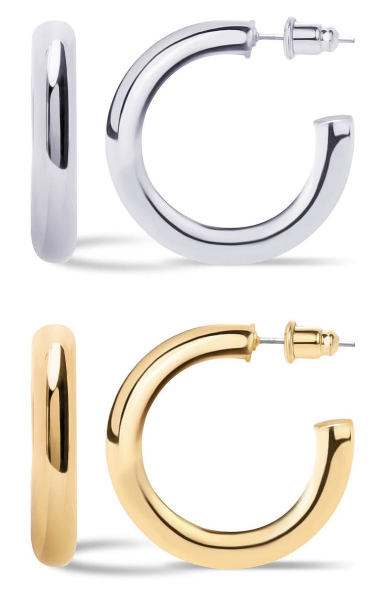 ES JEWELRY Set Of 2 Hoop Earrings, Main, color,