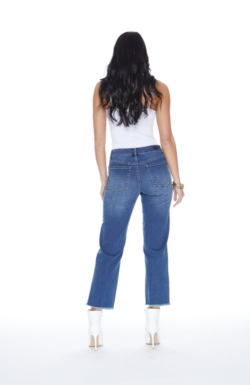 Blue Revival Quinn Mid Rise Straight Jean In Bora Bora