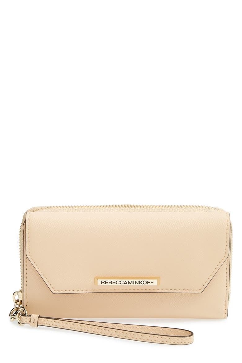 'Monroe' Tech Wristlet, Main, color, BISCUIT