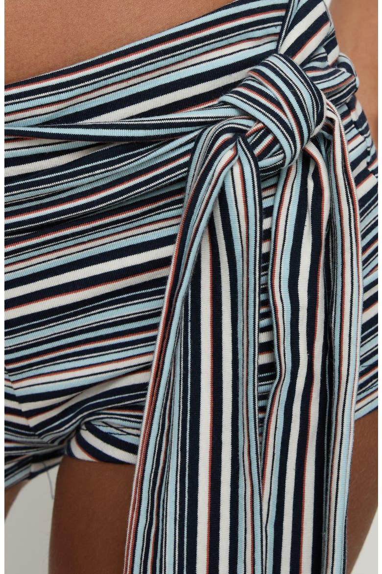 Eldric Stripe Tie Waist Micro Shorts, Alternate, color, BLUE MULTI STRIPE