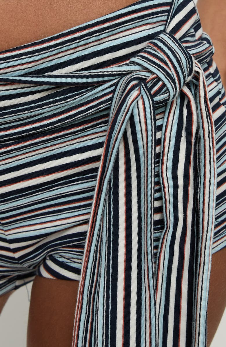 Princess Polly Eldric Stripe Tie Waist Micro Shorts, Alternate, color,