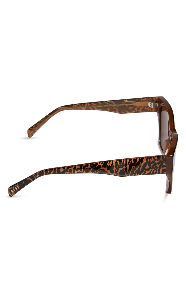 DIFF Evie 54mm Cat Eye Sunglasses, Alternate, color, Animal / Brown
