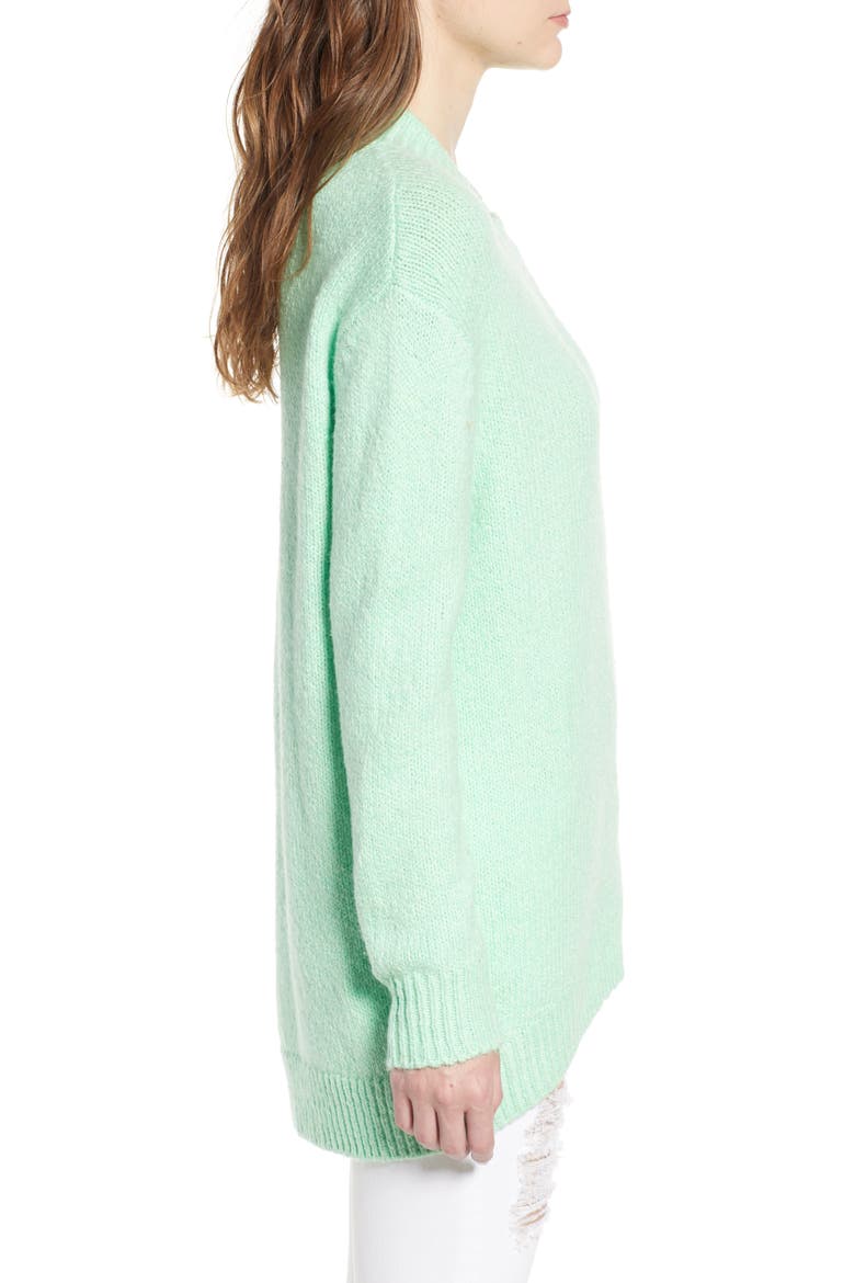 High-Low Sweater, Alternate, color, GREEN ASH