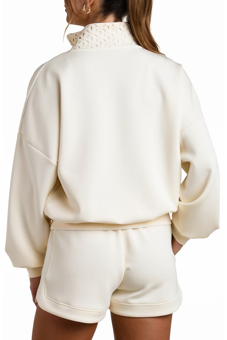 Cloudset Lounge Half Zip Top, Alternate, color, CHALK