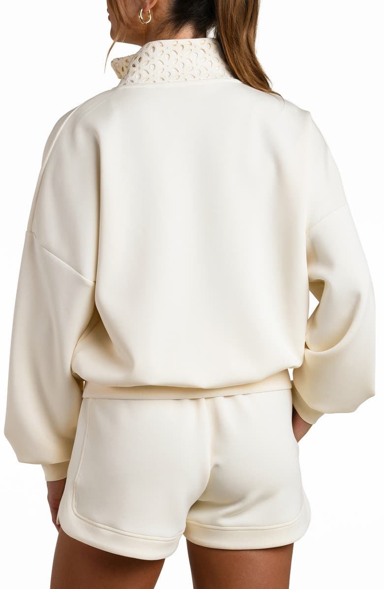La Blanca Cloudset Lounge Half Zip Top, Alternate, color, Chalk