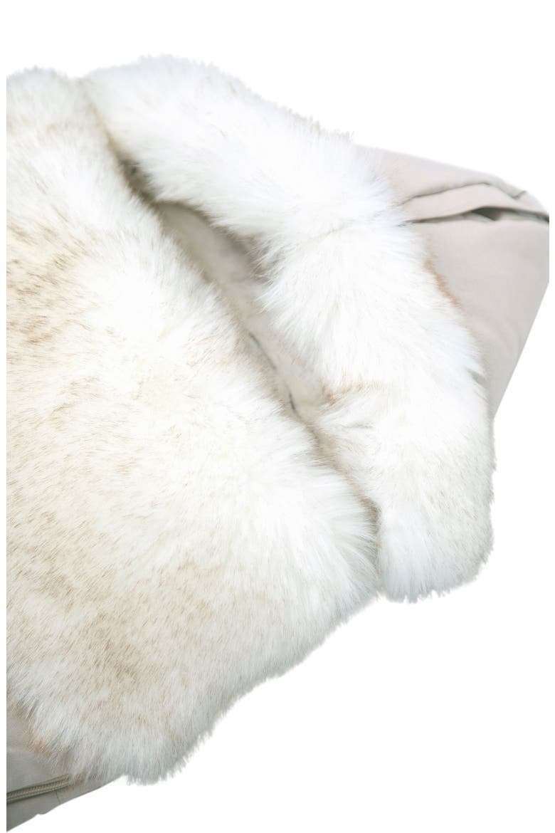 PlushPOD Tundra Water Repellent Faux Fur Lined Car Seat/Stroller Bunting, Alternate, color, BEIGE HEATHER WHITE FUR