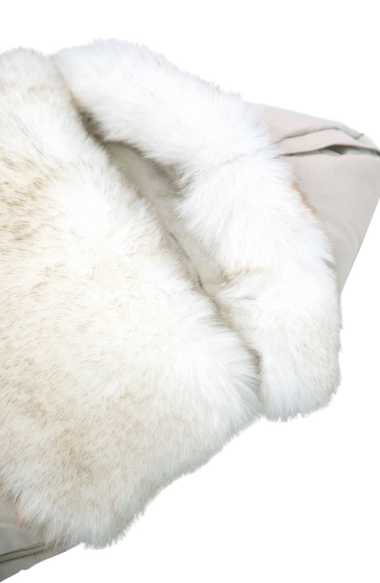 7 A.M. Enfant PlushPOD Tundra Water Repellent Faux Fur Lined Car Seat/Stroller Bunting, Alternate, color, Beige Heather White Fur
