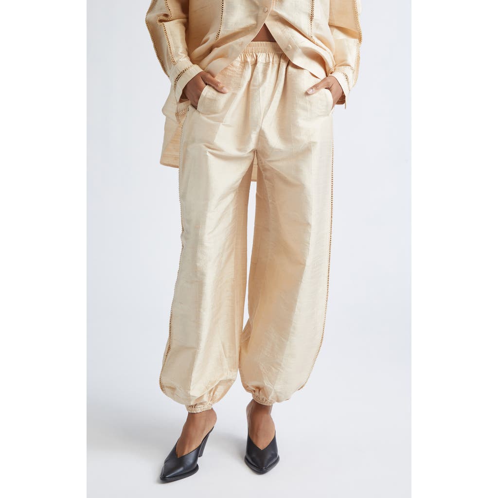 Diotima Dupioni Silk Harem Pants in Pearl  product