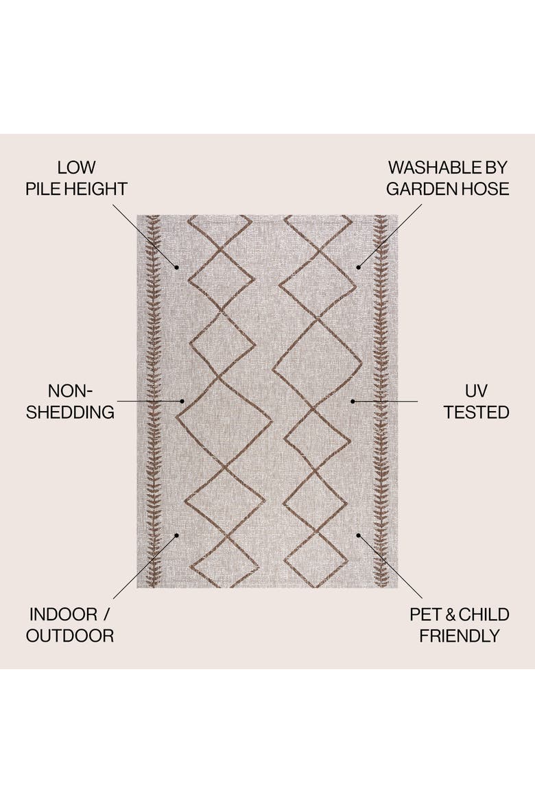 Derya  Diamond Trellis Indoor/Outdoor Area Rug, Alternate, color, Beige/Brown