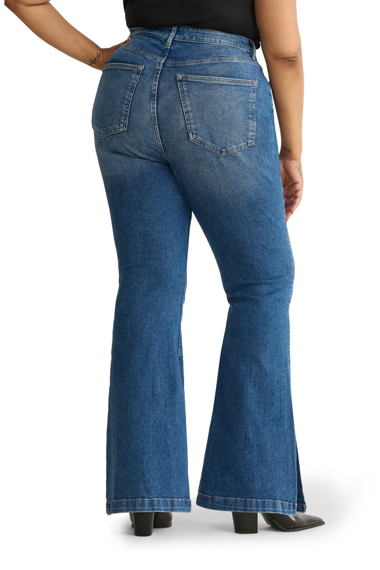 MIA Split Hem High Waist Flare Jeans, Alternate, color, ROWDY