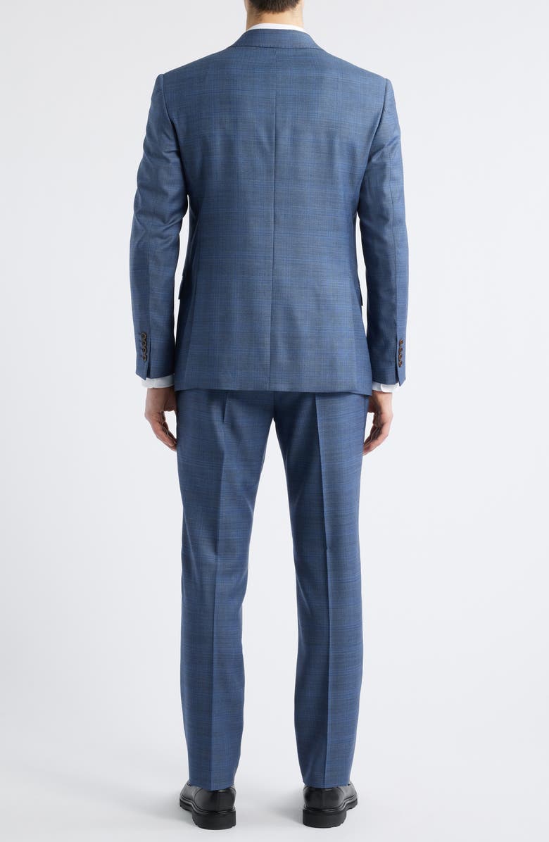 Emporio Armani Blue Check Wool Suit, Alternate, color, Solid Medium Blue