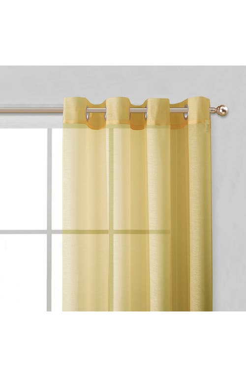 Dainty Home Sheer Set Of 2 Panel Curtains In Gold