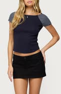 EDIKTED Marina Stripe Raglan Sleeve T-Shirt