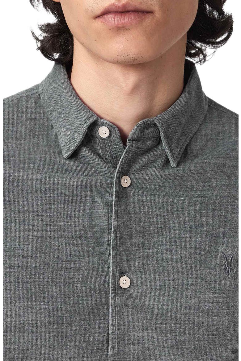 Lorella Rib Cotton Button-Up Shirt, Alternate, color, LIGHT GREY