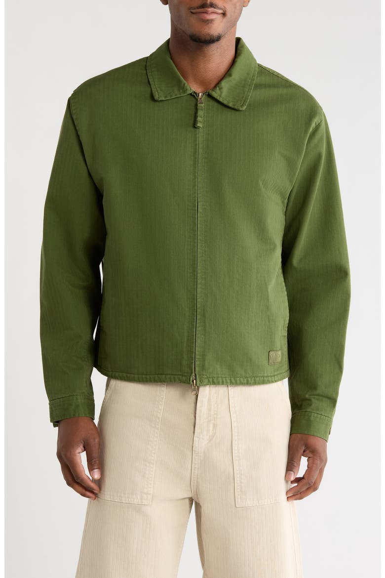 Herringbone Cotton Jacket, Alternate, color, GREEN BALSAM