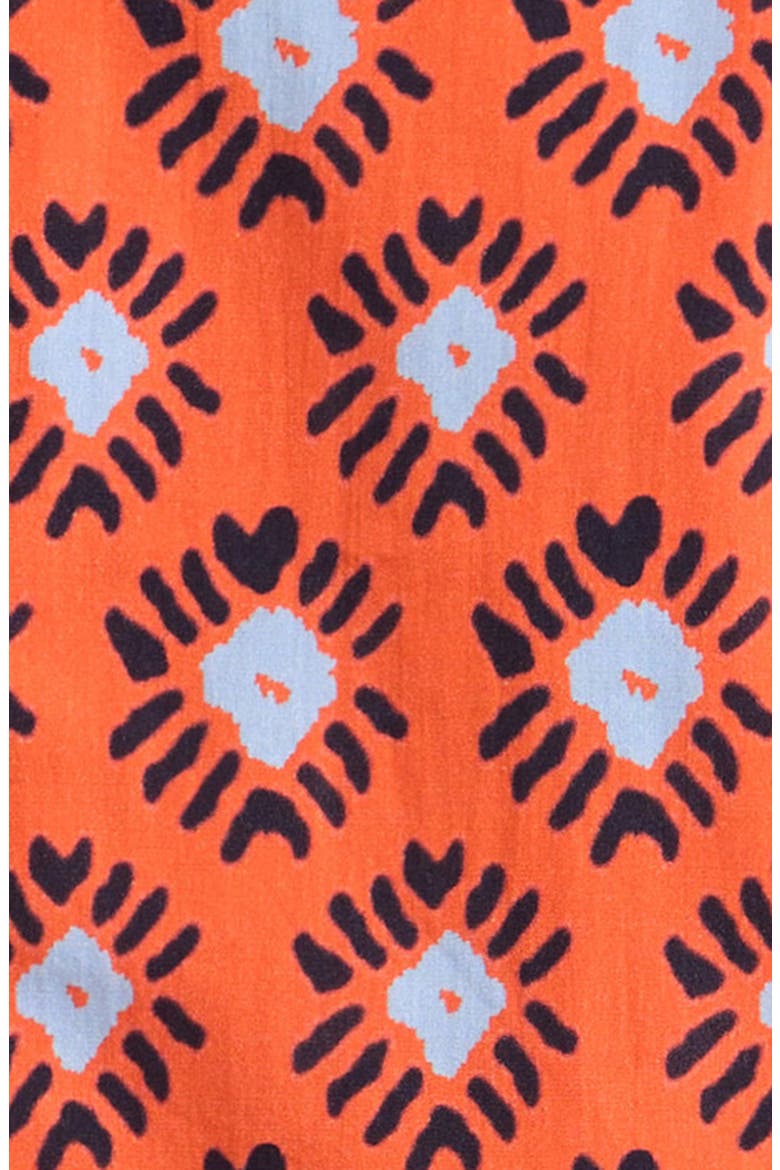 Kids' Geo Print Cotton Poplin Camp Shirt & Drawstring Shorts Set, Alternate, color, ORANGE