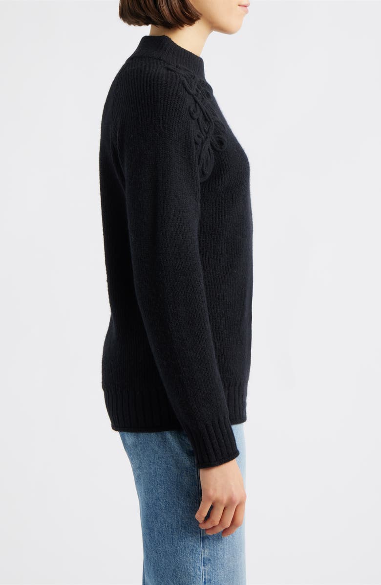 Wit & Wisdom Soutache Mock Neck Sweater, Alternate, color, Black