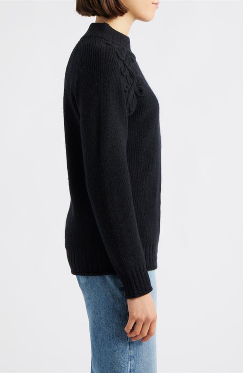 Wit & Wisdom Soutache Mock Neck Sweater In Black