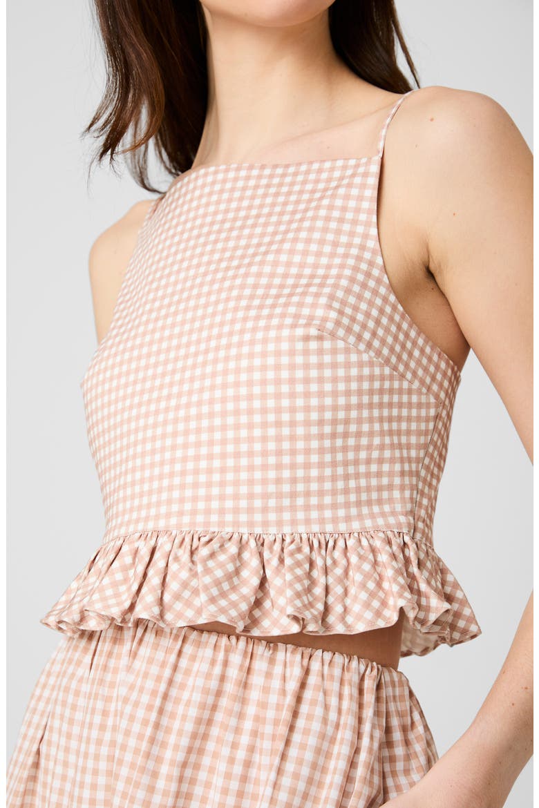 Lilah Gingham Crop Camisole, Alternate, color, PETITE GINGHAM ALMOND NUDE