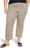 NIC+ZOE All Day Stripe Crop Wide Leg Pull-On Jeans