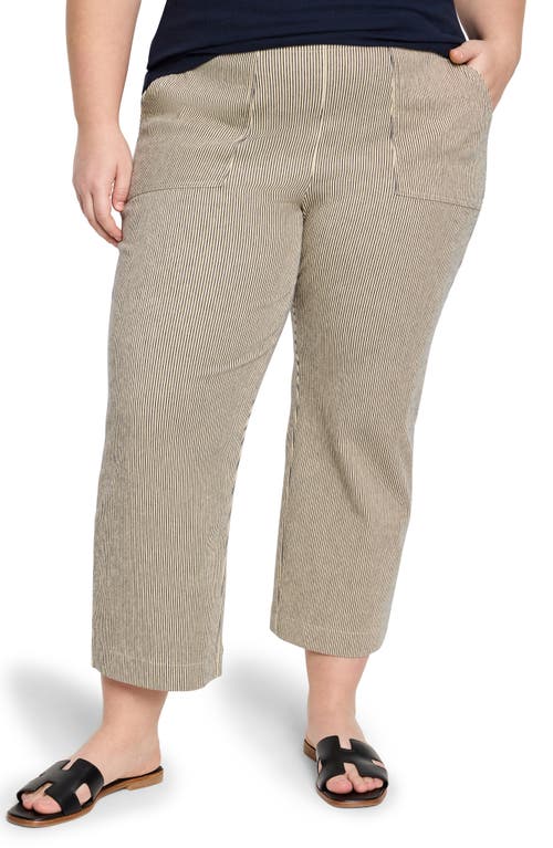 Nic + Zoe Nic+zoe All Day Stripe Crop Wide Leg Pull-on Jeans