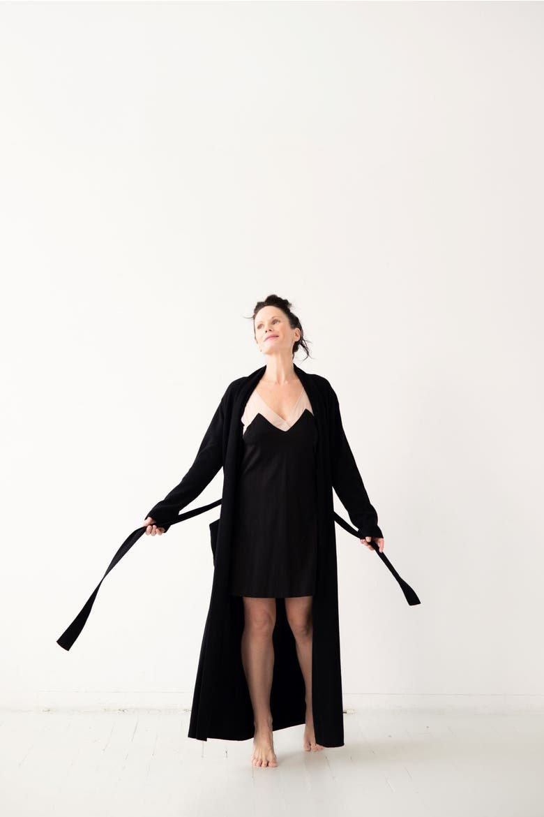 Riviera Illusion Mesh Nightie, Alternate, color, Black
