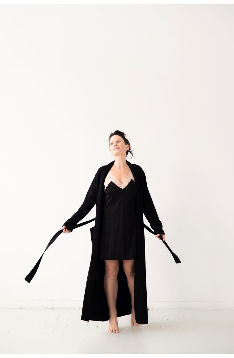 SALUA Riviera Illusion Mesh Nightie, Alternate, color, Black