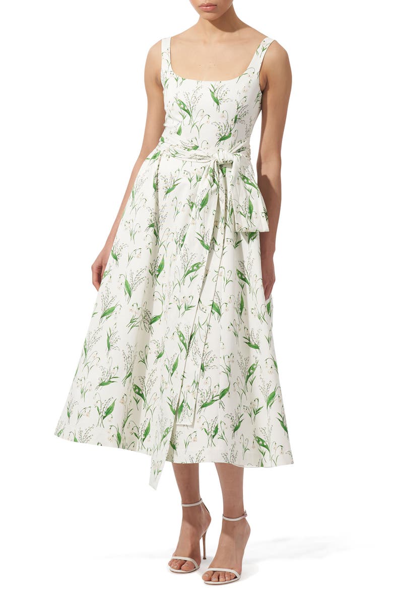 Carolina Herrera Lily of the Valley Print Sundress, Main, color, 