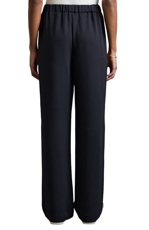 Reiss Inaya Drawstring Straight Leg Pants In Black