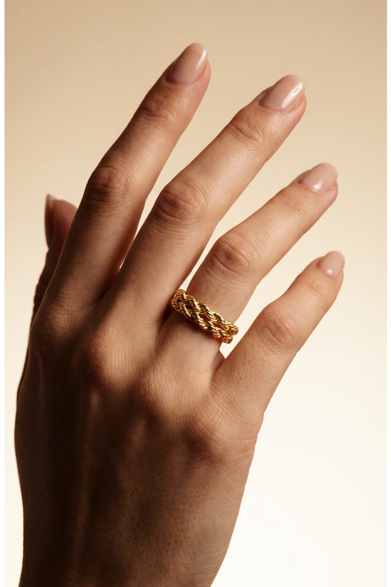 Fringe 18k Gold Plated Rope Ring, Alternate, color, GOLD