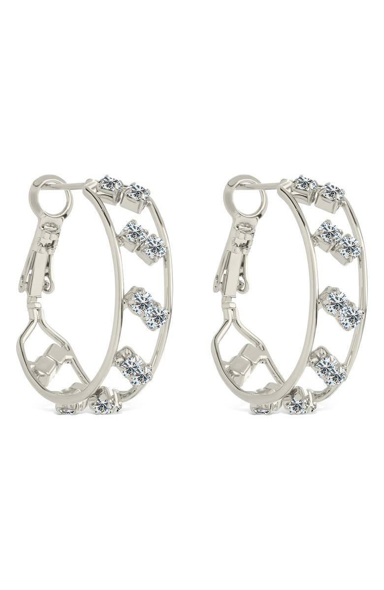 Sterling Forever Angelika Hoop Earrings, Alternate, color, Silver