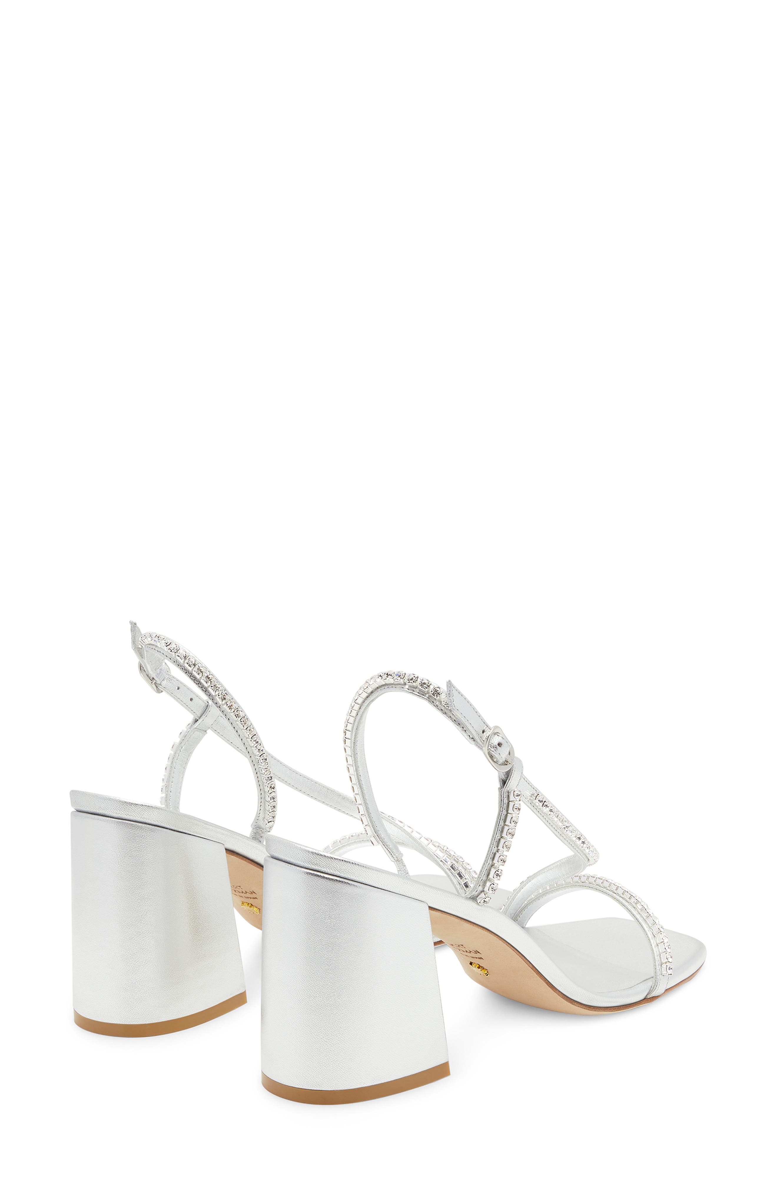 Stuart Weitzman Soiree Crystal 85 Block Sandal, Alternate, color, 