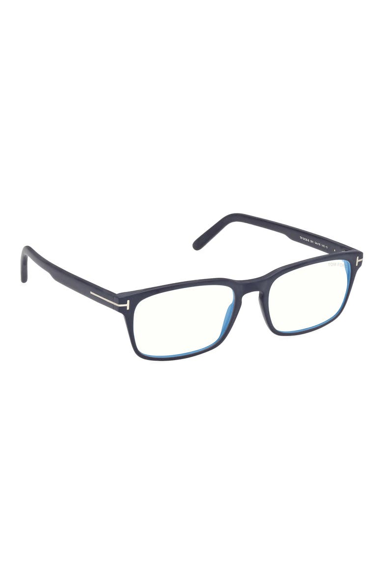 54mm Rectangular Blue Light Blocking Glasses, Alternate, color, DEEP BLUE / T LOGO