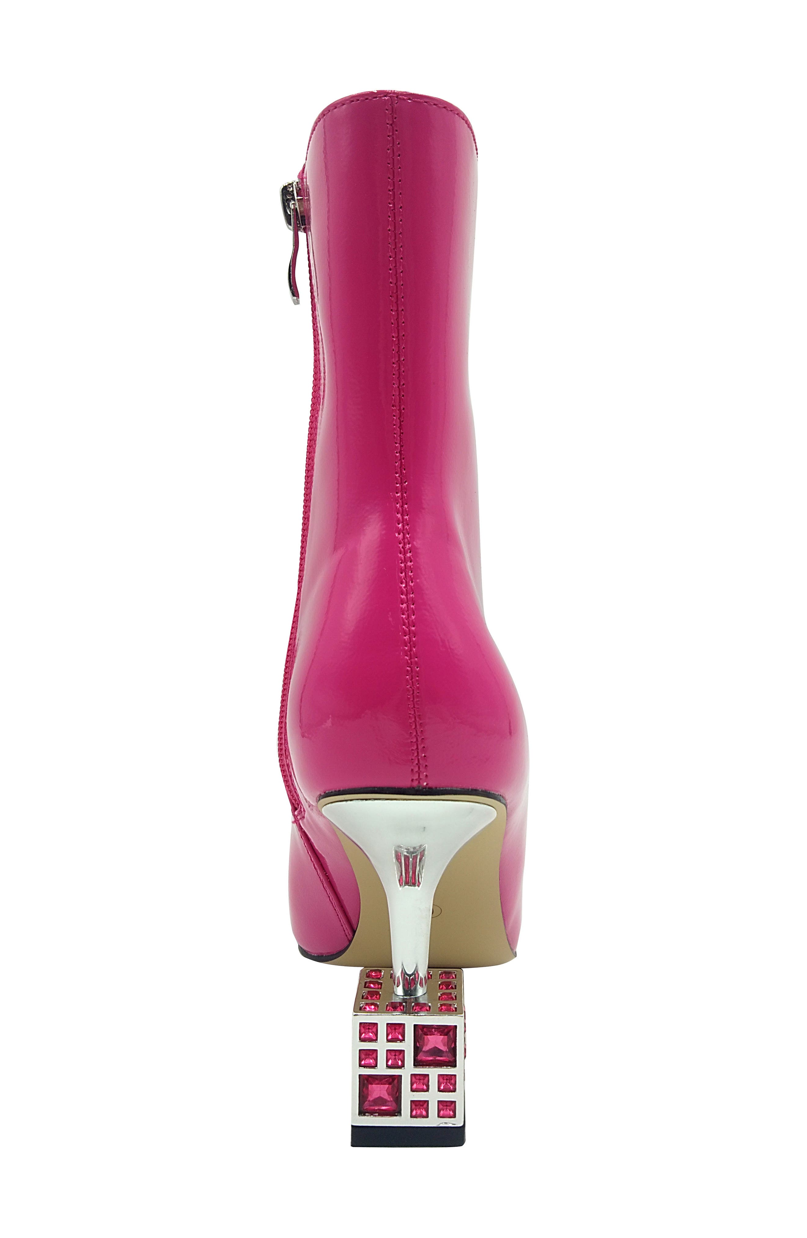 LADY COUTURE Crown Pointed Toe Bootie, Alternate, color, Fuchsia