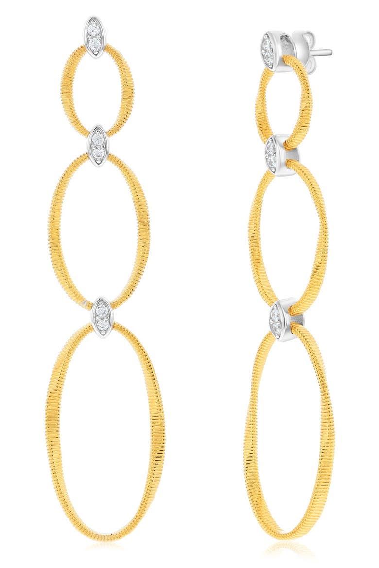 Golden Helix Double Oval Drop Earrings, Alternate, color, YELLOW