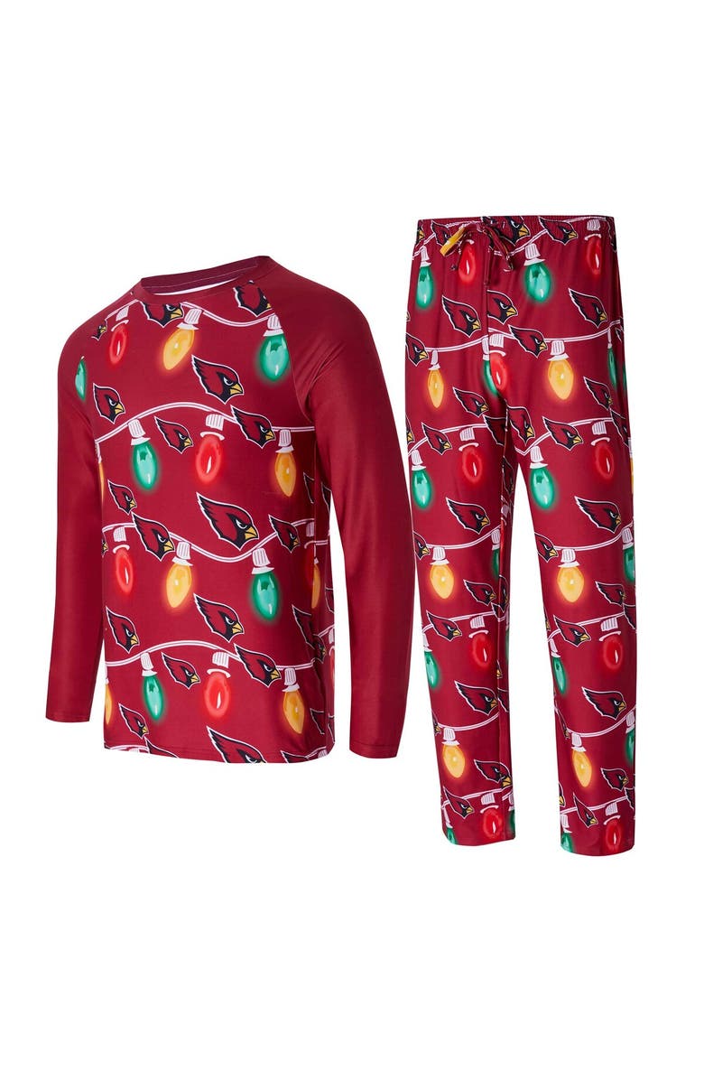 CONCEPTS SPORT Men's Concepts Sport  Cardinal Arizona Cardinals Garland Knit Raglan Long Sleeve T-Shirt and Pants Set, Main, color, Cardinal