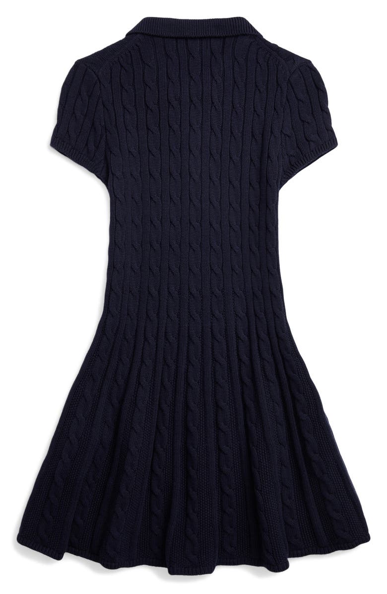 Polo Ralph Lauren Cotton Cable Knit Sweater Dress, Alternate, color, Navy