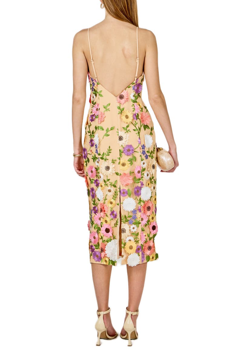 Floral Embroidery Midi Dress, Alternate, color, BEIGE MULTI FLORAL