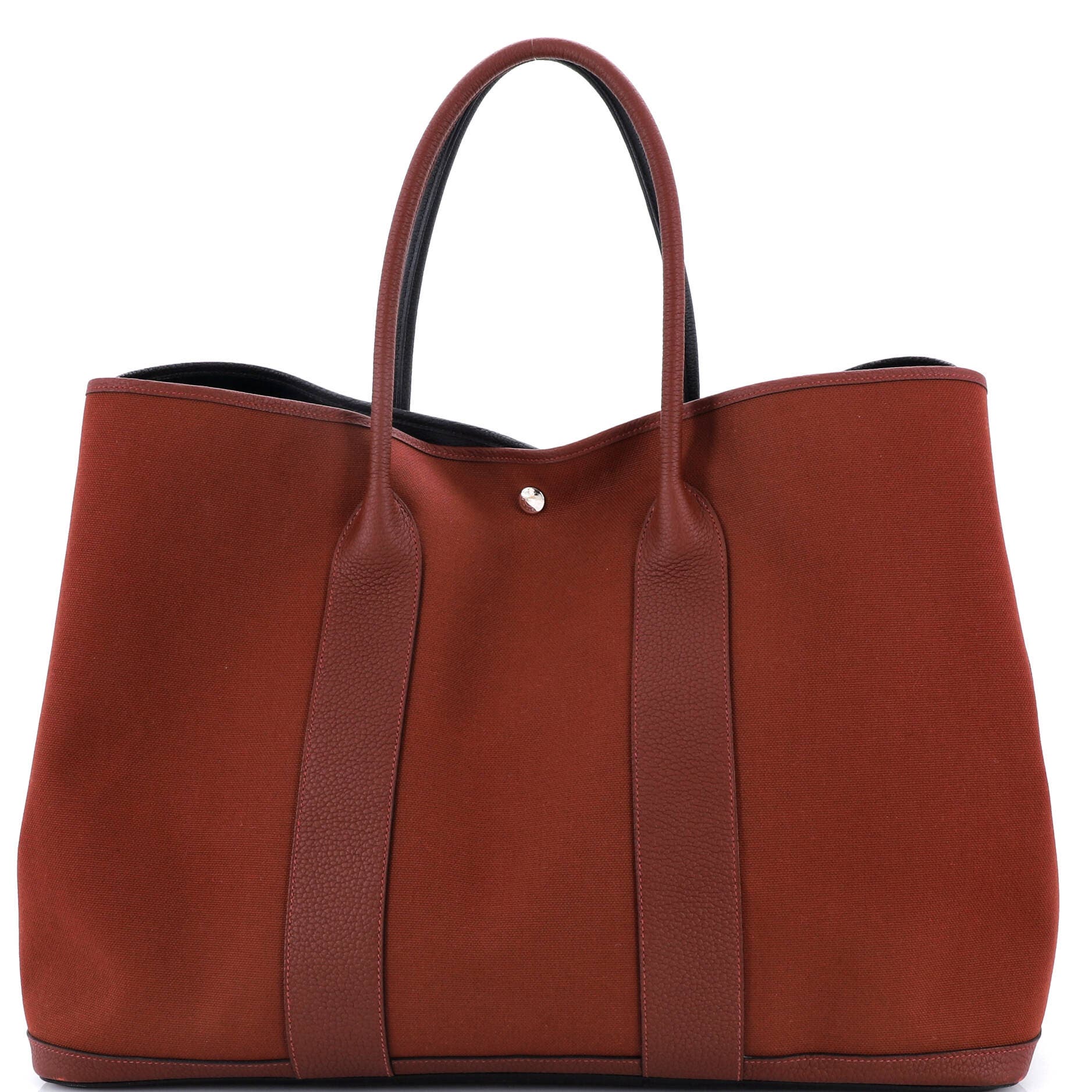 Pre-Owned Hermes Garden Party Voyage Tote Toile and Leather 49, Main, color, Rouge H/Noir