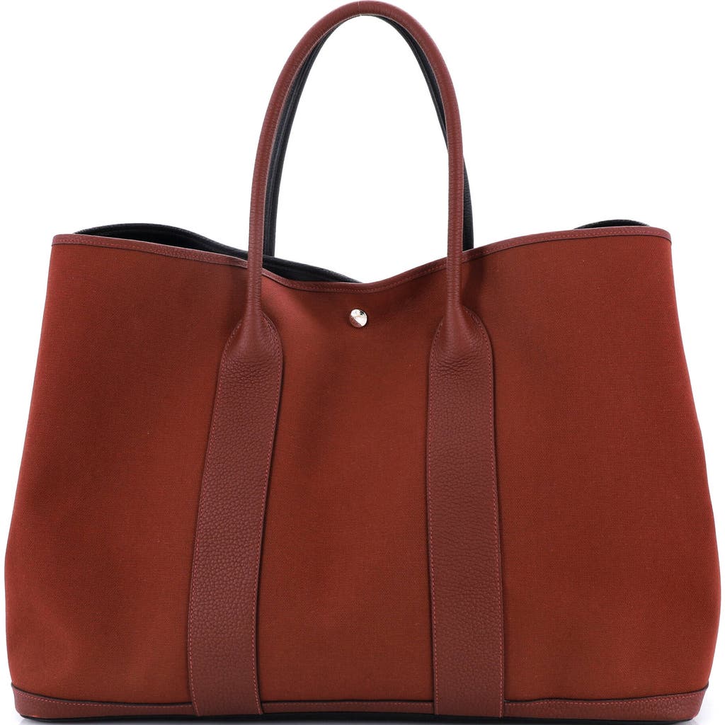 Pre-owned Hermes Hermes Garden Party Voyage Tote Toile And Leather 49