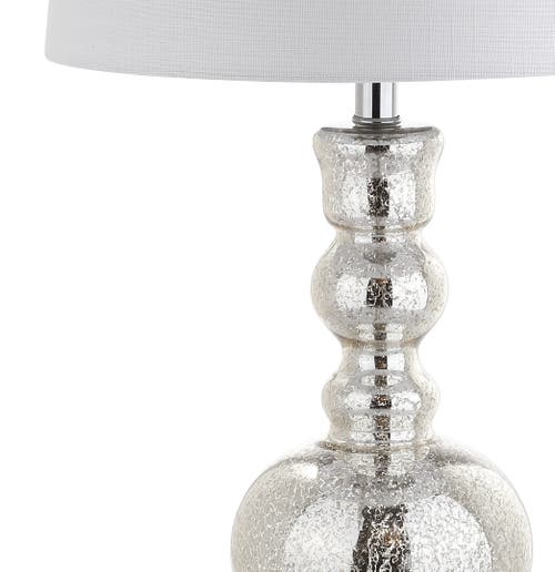 Jonathan Y Genie 28.5" Glass Led Table Lamp In Mercury Silver